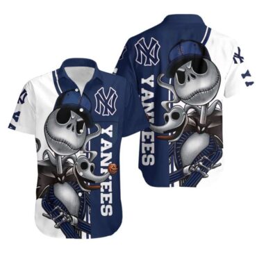 New York Yankees Spooky Fan Hawaiian Shirt Unisex T-shirt, Sweatshirt, Hoodie, Long Sleeve Tee - T-Shirt, Sweatshirt, Hoodie
