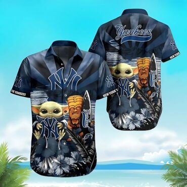 New York Yankees Tiki Fan Hawaiian Shirt Unisex T-shirt, Sweatshirt, Hoodie, Long Sleeve Tee - T-Shirt, Sweatshirt, Hoodie