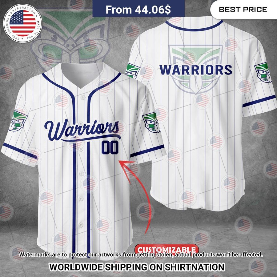 New Zealand Warriors Custom Baseball Jersey Unisex T-shirt, Sweatshirt, Hoodie, Long Sleeve Tee - T-Shirt, Sweatshirt, Hoodie