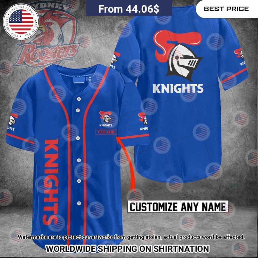 Newcastle Knights Custom Name Baseball Jersey Unisex T-shirt, Sweatshirt, Hoodie, Long Sleeve Tee - T-Shirt, Sweatshirt, Hoodie