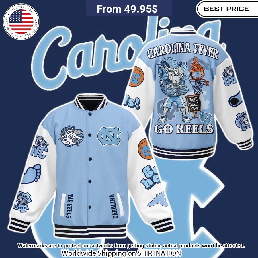 North Carolina Tar Heels Baseball Jacket Unisex T-shirt, Sweatshirt, Hoodie, Long Sleeve Tee - T-Shirt, Sweatshirt, Hoodie