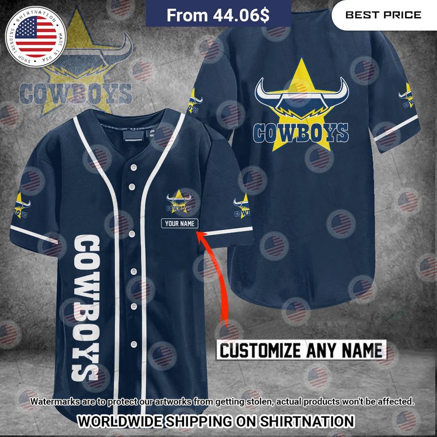 Nq Cowboys Custom Name Baseball Jersey Unisex T-shirt, Sweatshirt, Hoodie, Long Sleeve Tee - T-Shirt, Sweatshirt, Hoodie