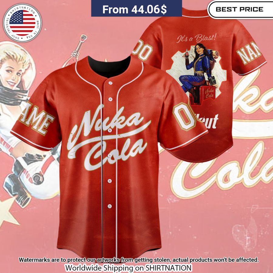 Nuka-Cola Fallout It's A Blast baseball Jersey Unisex T-shirt, Sweatshirt, Hoodie, Long Sleeve Tee - T-Shirt, Sweatshirt, Hoodie