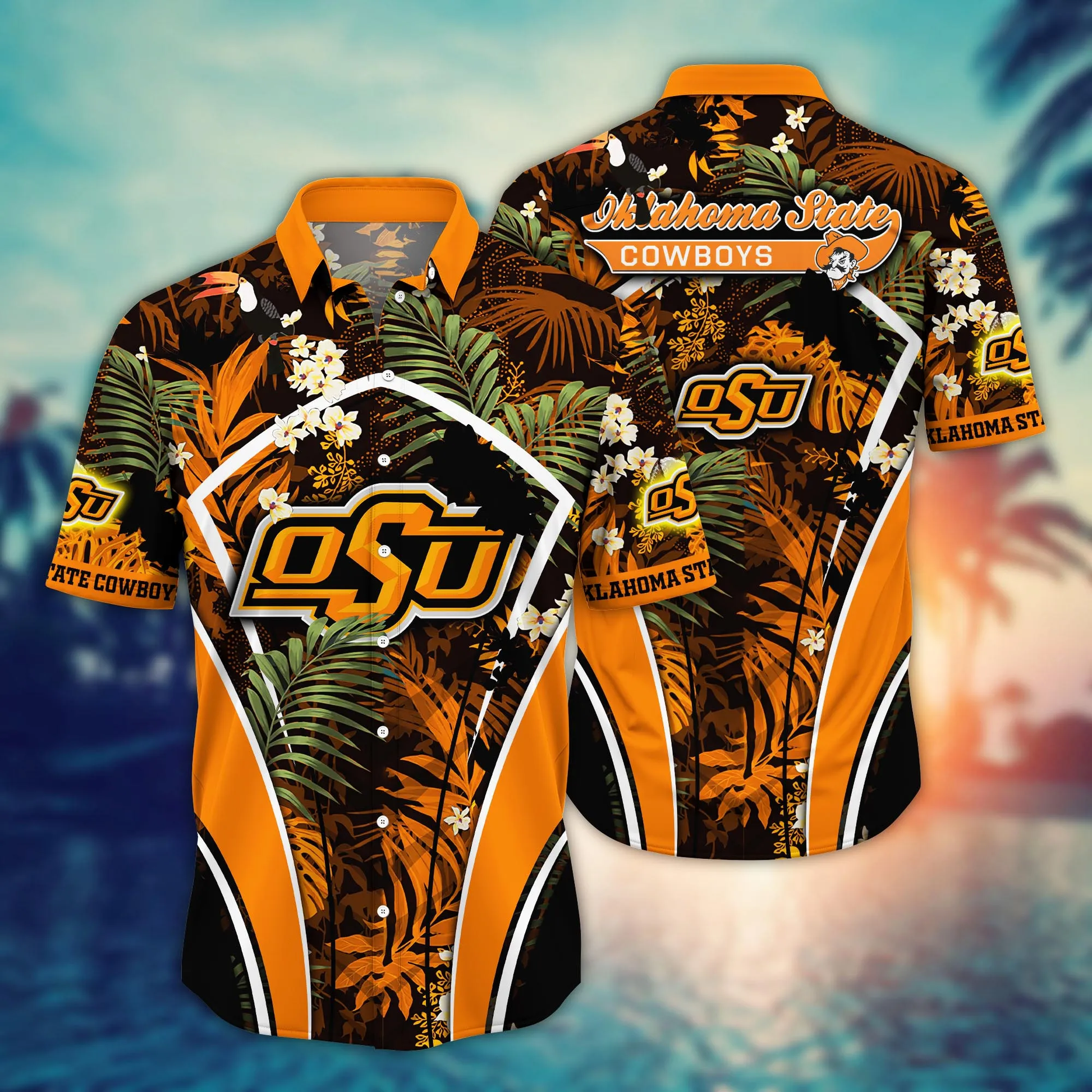 Oklahoma State Cowboys NCAA Hawaiian Shirt August Aloha Shirt Unisex T-shirt, Sweatshirt, Hoodie, Long Sleeve Tee - T-Shirt, Sweatshirt, Hoodie