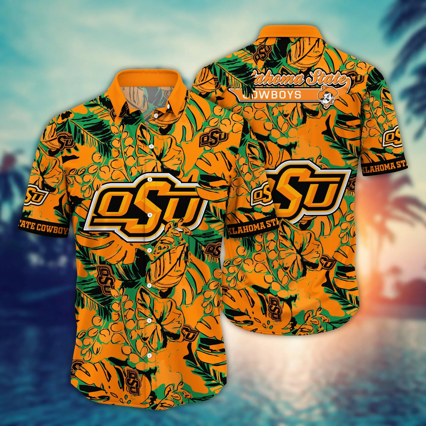 Oklahoma State Cowboys NCAA Hawaiian Shirt Sunsets Aloha Shirt Unisex T-shirt, Sweatshirt, Hoodie, Long Sleeve Tee - T-Shirt, Sweatshirt, Hoodie