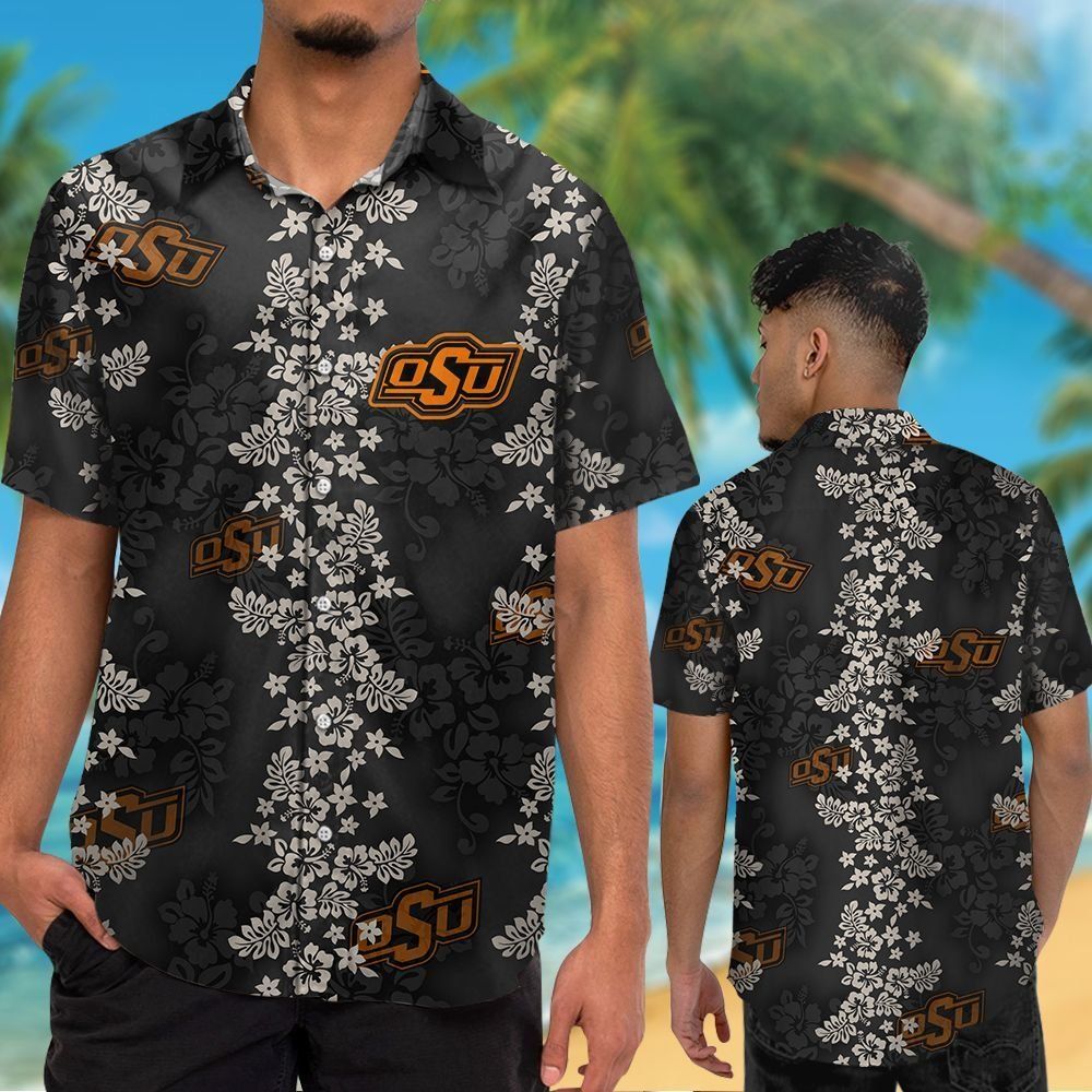 Oklahoma State Cowboys Short Sleeve Button Up Tropical Hawaiian Shirt VER020 Unisex T-shirt, Sweatshirt, Hoodie, Long Sleeve Tee - T-Shirt, Sweatshirt, Hoodie