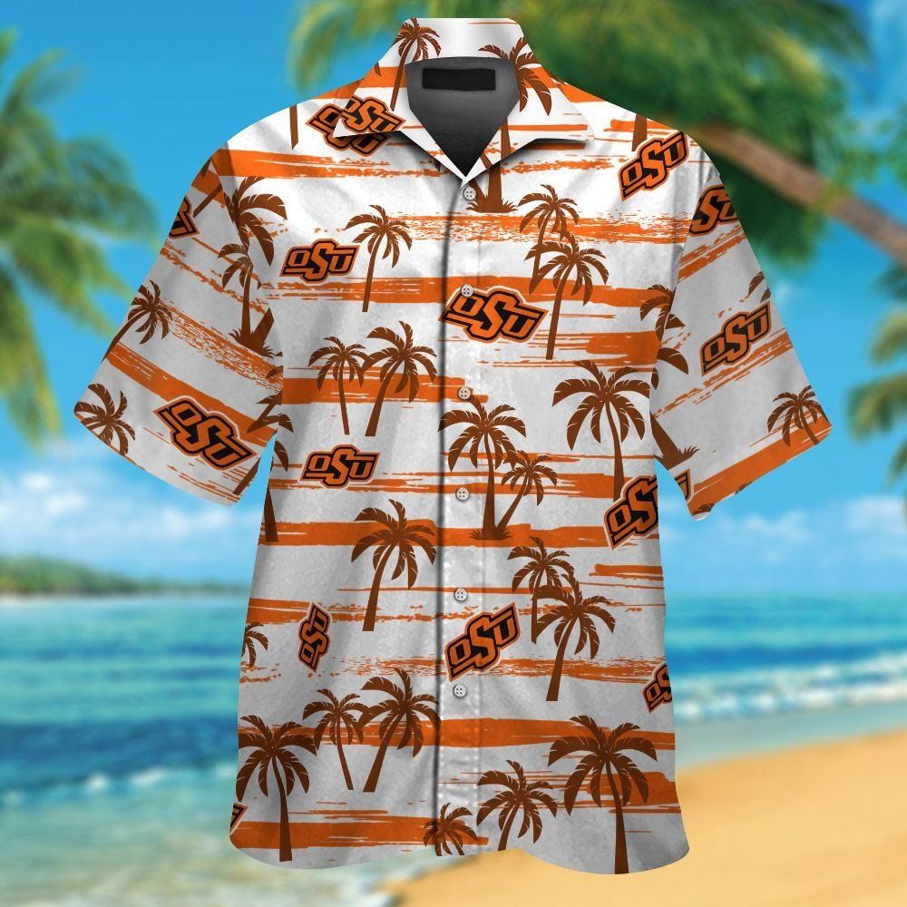 Oklahoma State Cowboys Short Sleeve Button Up Tropical Hawaiian Shirt VER022 Unisex T-shirt, Sweatshirt, Hoodie, Long Sleeve Tee - T-Shirt, Sweatshirt, Hoodie