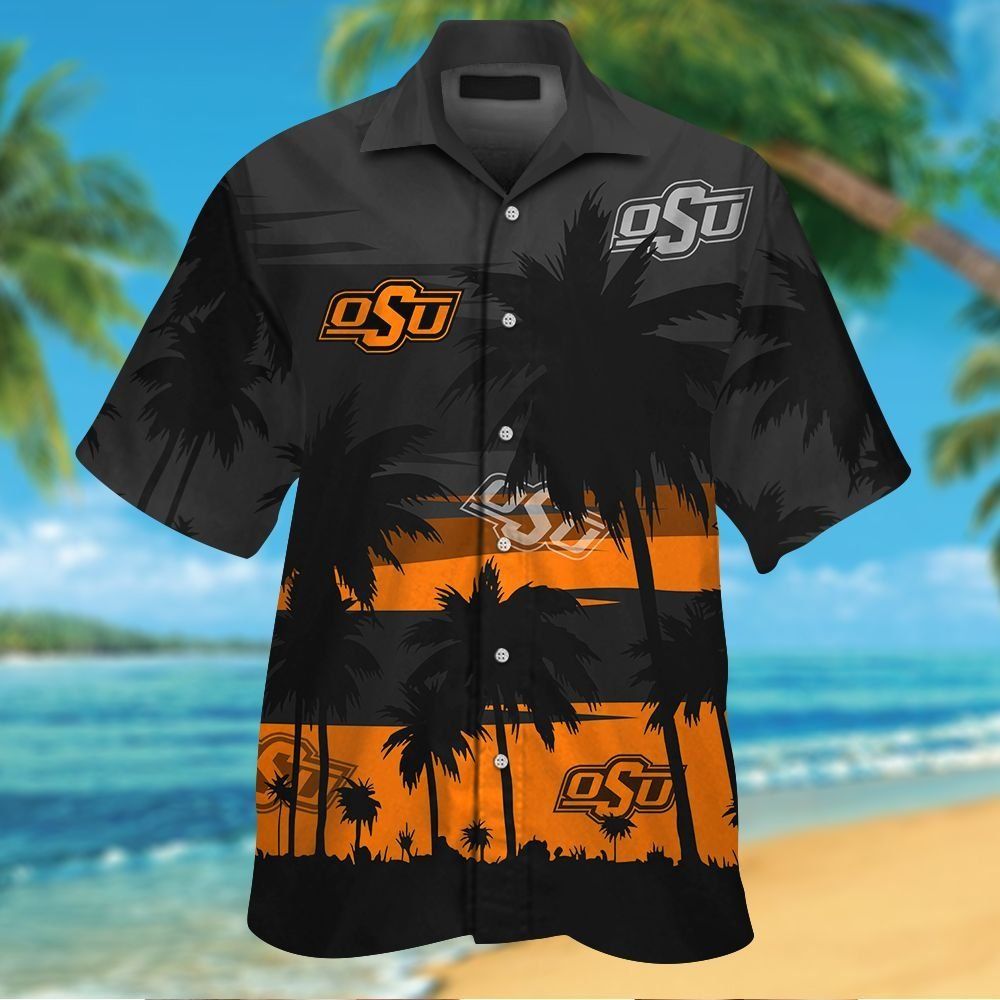 Oklahoma State Cowboys Short Sleeve Button Up Tropical Hawaiian Shirt VER029 Unisex T-shirt, Sweatshirt, Hoodie, Long Sleeve Tee - T-Shirt, Sweatshirt, Hoodie