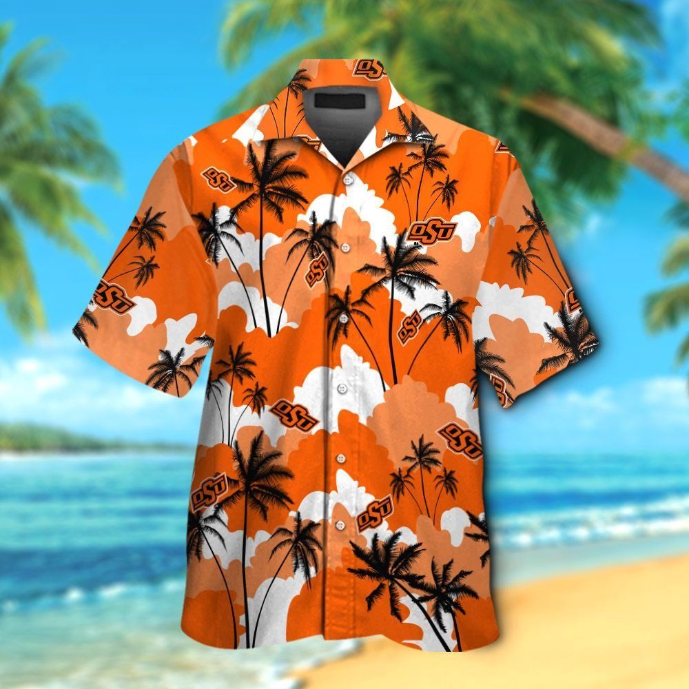 Oklahoma State Cowboys Short Sleeve Button Up Tropical Hawaiian Shirt VER06 Unisex T-shirt, Sweatshirt, Hoodie, Long Sleeve Tee - T-Shirt, Sweatshirt, Hoodie