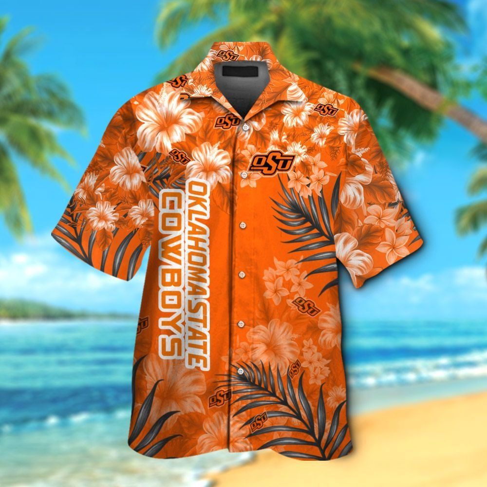 Oklahoma State Cowboys Short Sleeve Button Up Tropical Hawaiian Shirt VER07 Unisex T-shirt, Sweatshirt, Hoodie, Long Sleeve Tee - T-Shirt, Sweatshirt, Hoodie