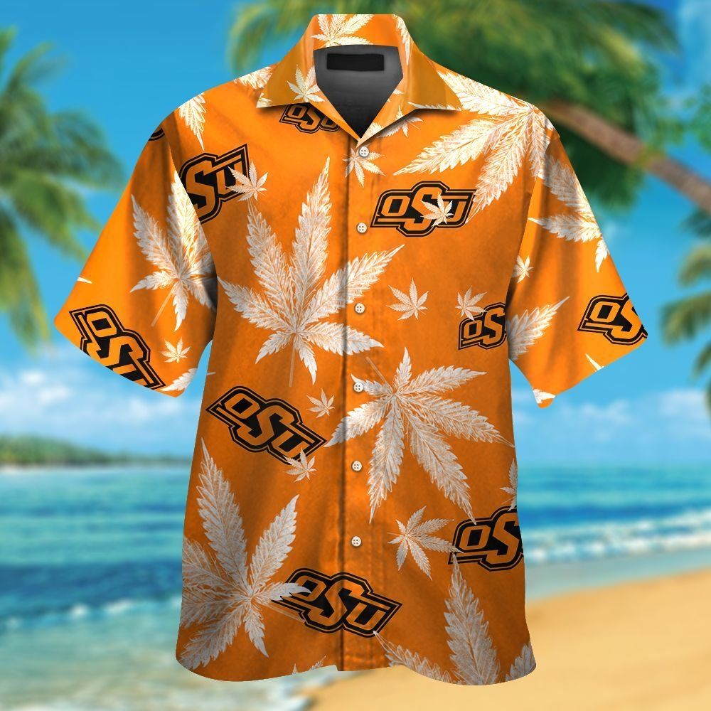 Oklahoma State Cowboys Short Sleeve Button Up Tropical Hawaiian Shirt VER08 Unisex T-shirt, Sweatshirt, Hoodie, Long Sleeve Tee - T-Shirt, Sweatshirt, Hoodie