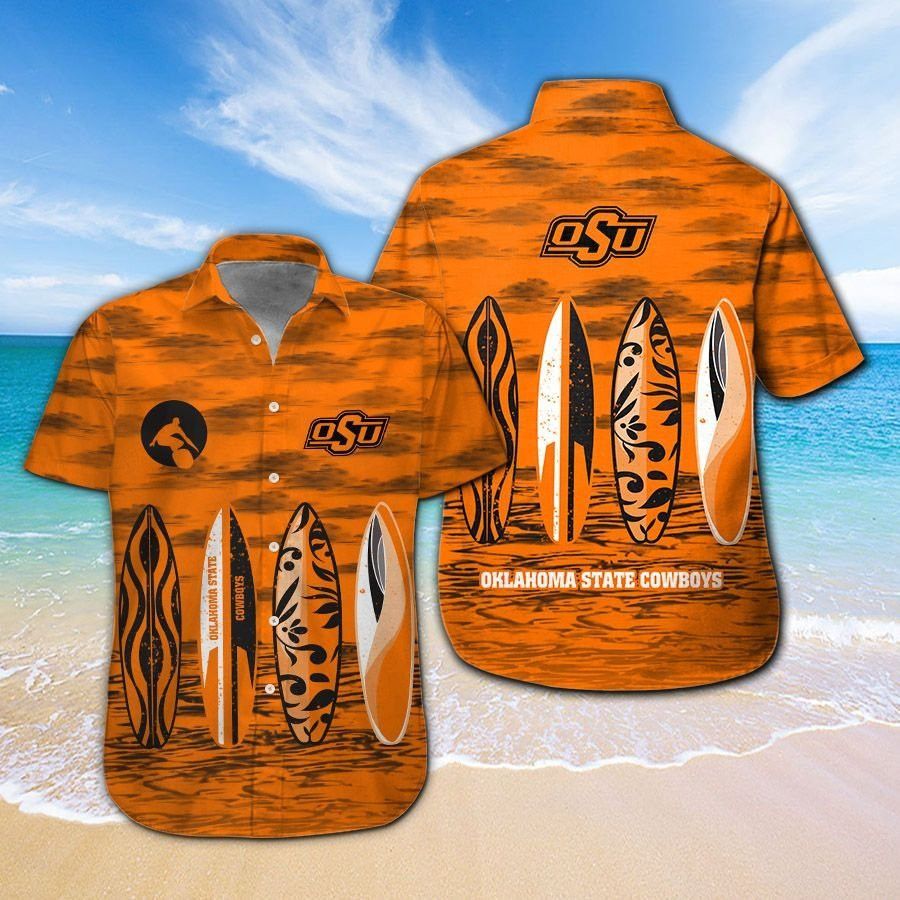 Oklahoma State Cowboys Short Sleeve Button Up Tropical Hawaiian Shirt VER09 Unisex T-shirt, Sweatshirt, Hoodie, Long Sleeve Tee - T-Shirt, Sweatshirt, Hoodie