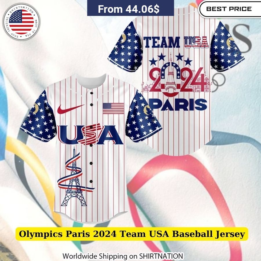 Olympics Paris 2024 Team USA Baseball Jersey Unisex T-shirt, Sweatshirt, Hoodie, Long Sleeve Tee - T-Shirt, Sweatshirt, Hoodie