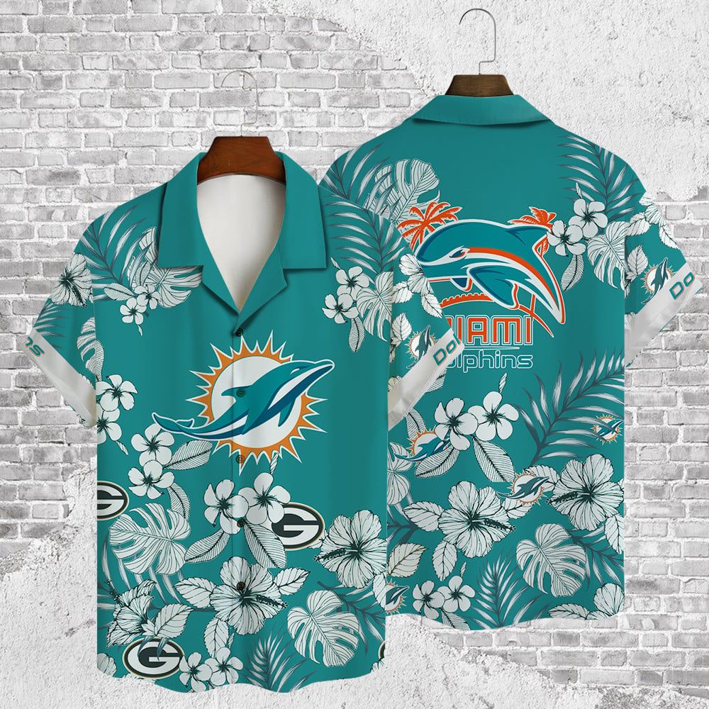 Original Design Hawaiian Shirt Miami Dolphins Theme Unisex T-shirt, Sweatshirt, Hoodie, Long Sleeve Tee - T-Shirt, Sweatshirt, Hoodie