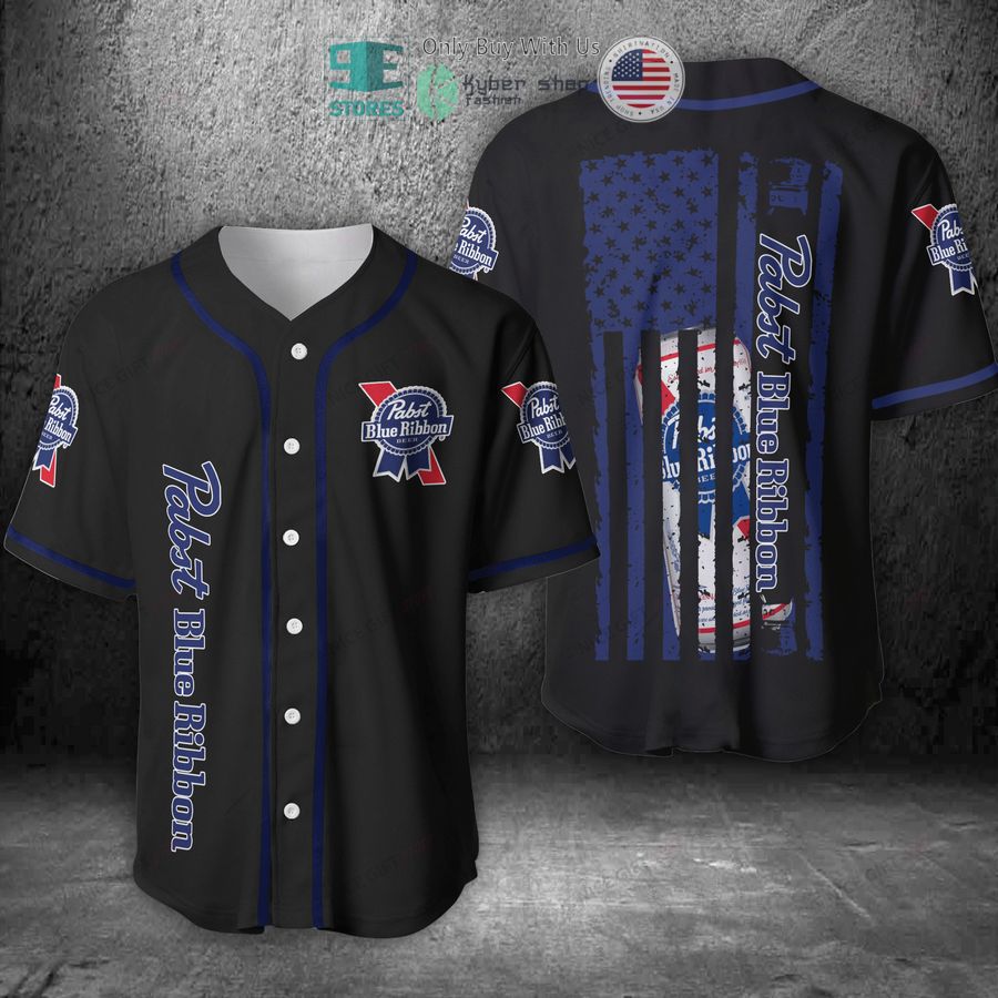 BEST Pabst Blue Ribbon Can United States Flag black blue Baseball Jersey Unisex T-shirt, Sweatshirt, Hoodie, Long Sleeve Tee - T-Shirt, Sweatshirt, Hoodie