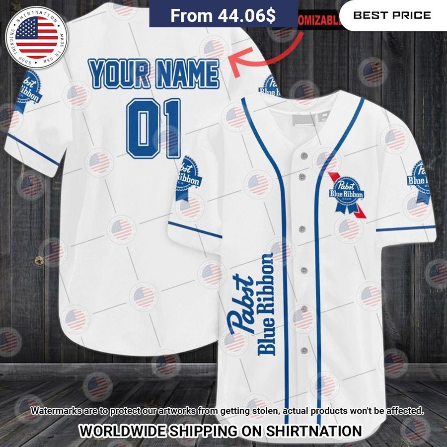 Pabst Blue Ribbon Custom Baseball Shirt Unisex T-shirt, Sweatshirt, Hoodie, Long Sleeve Tee - T-Shirt, Sweatshirt, Hoodie