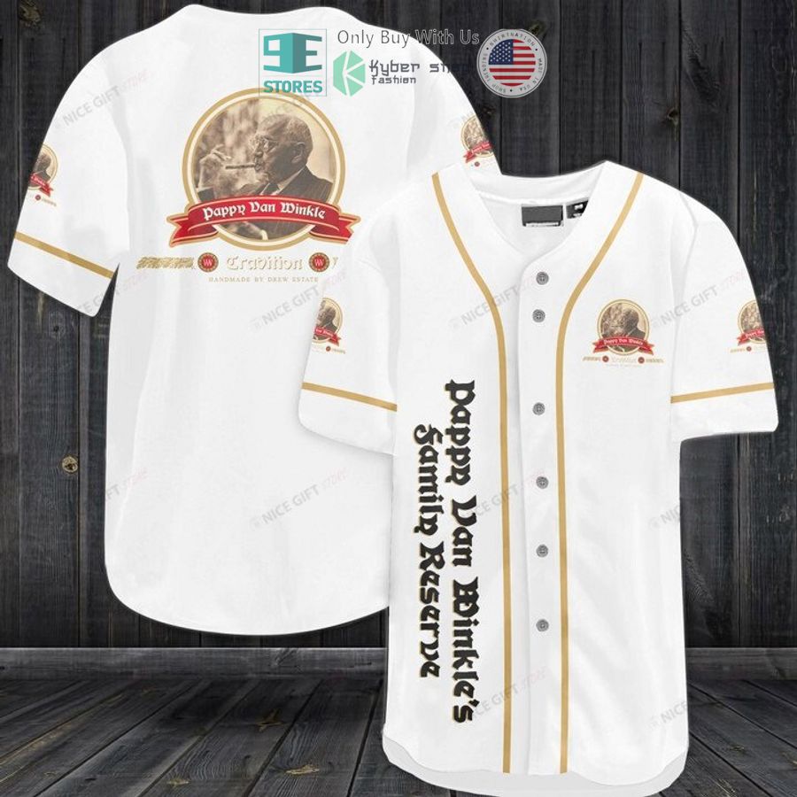 BEST Pappy Van Winkle's Family Reserve logo white Baseball Jersey Unisex T-shirt, Sweatshirt, Hoodie, Long Sleeve Tee - T-Shirt, Sweatshirt, Hoodie