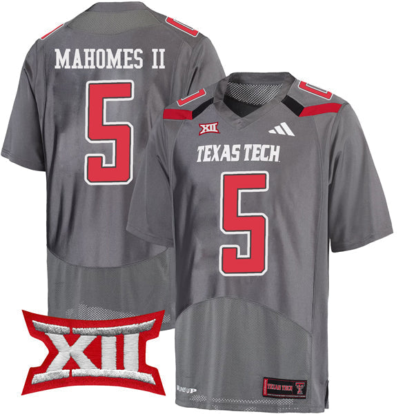 Patrick Mahomes Texas Tech Red Raiders Jersey Grey football jersey product view 1