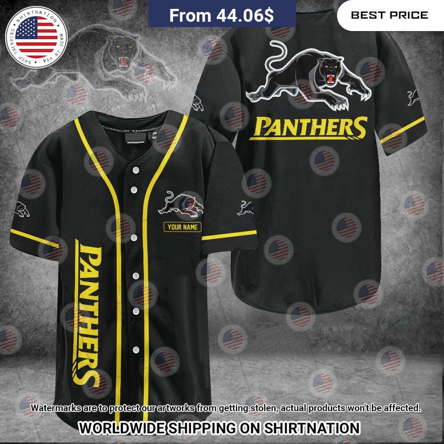Penrith Panthers Custom Name Baseball Jersey Unisex T-shirt, Sweatshirt, Hoodie, Long Sleeve Tee - T-Shirt, Sweatshirt, Hoodie