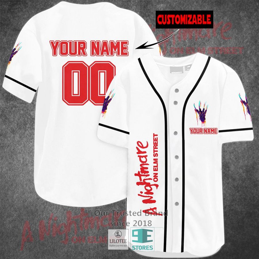 Personalized A nightmare on Elm Street Horror Movie Baseball Jersey Unisex T-shirt, Sweatshirt, Hoodie, Long Sleeve Tee - T-Shirt, Sweatshirt, Hoodie