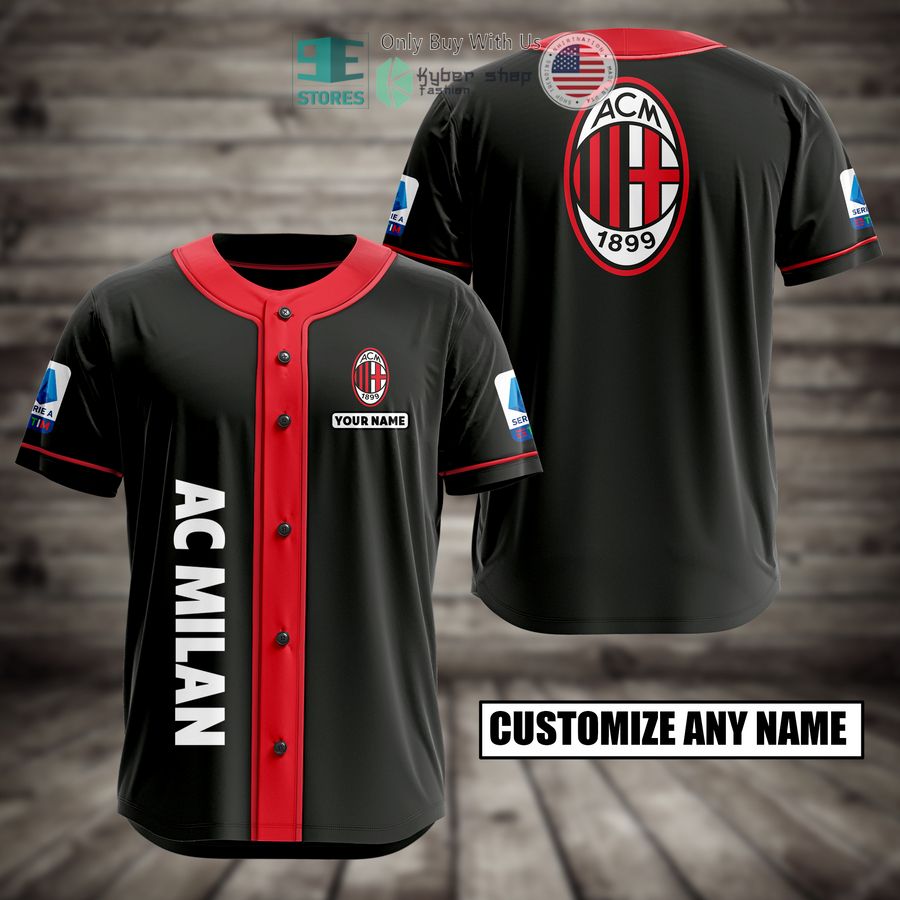 BEST AC Milan Custom Name Baseball Jersey Unisex T-shirt, Sweatshirt, Hoodie, Long Sleeve Tee - T-Shirt, Sweatshirt, Hoodie