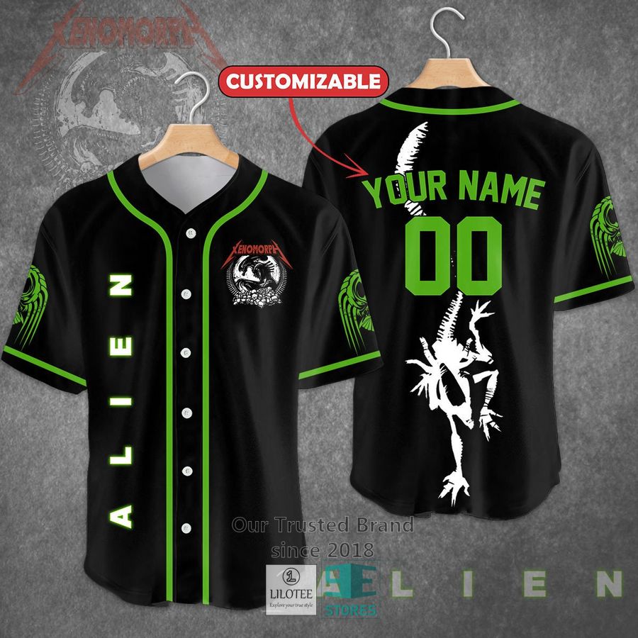 Personalized Alien Horror Movie Baseball Jersey Unisex T-shirt, Sweatshirt, Hoodie, Long Sleeve Tee - T-Shirt, Sweatshirt, Hoodie