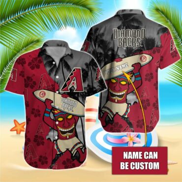 Personalized Arizona Diamondbacks Tiki Vibes Hawaiian Shirt Unisex T-shirt, Sweatshirt, Hoodie, Long Sleeve Tee - T-Shirt, Sweatshirt, Hoodie
