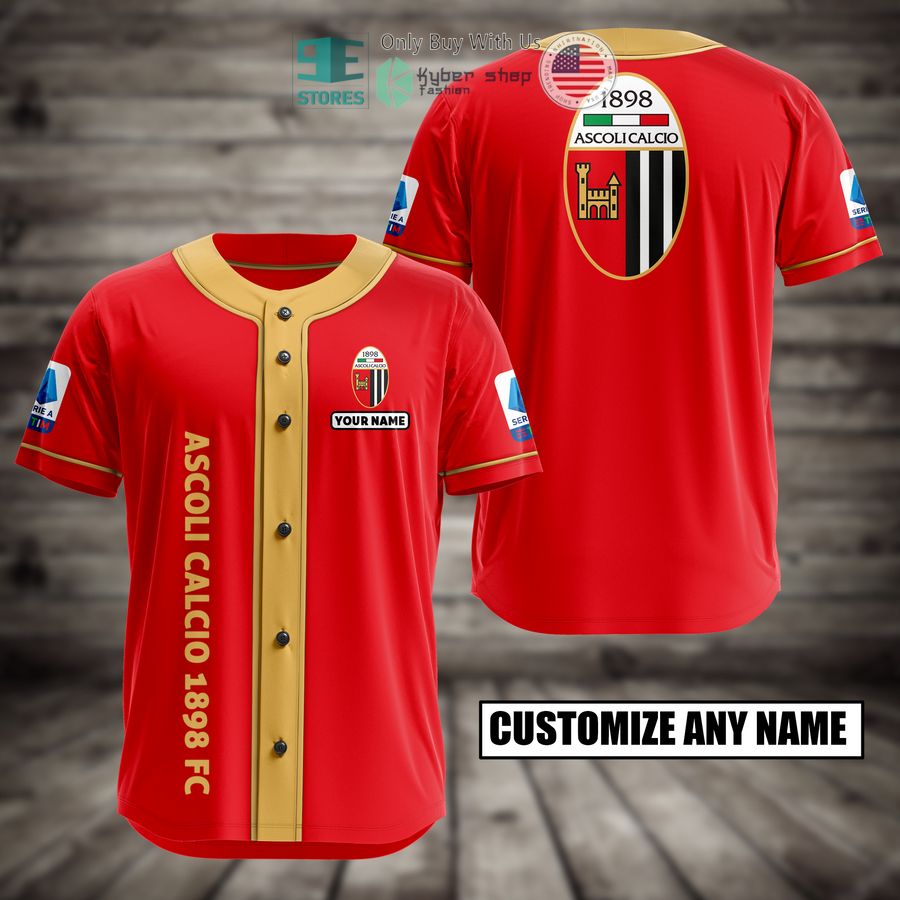 BEST Ascoli Calcio 1898 FC Custom Name Baseball Jersey Unisex T-shirt, Sweatshirt, Hoodie, Long Sleeve Tee - T-Shirt, Sweatshirt, Hoodie