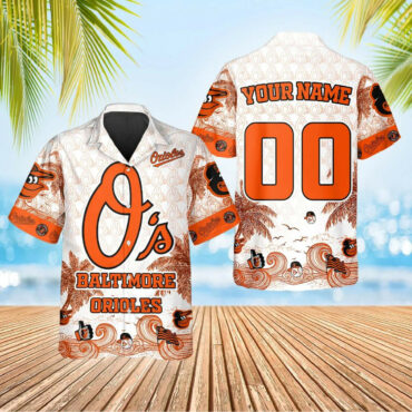 Personalized Baltimore Orioles Wave Rider Hawaiian Shirt Unisex T-shirt, Sweatshirt, Hoodie, Long Sleeve Tee - T-Shirt, Sweatshirt, Hoodie