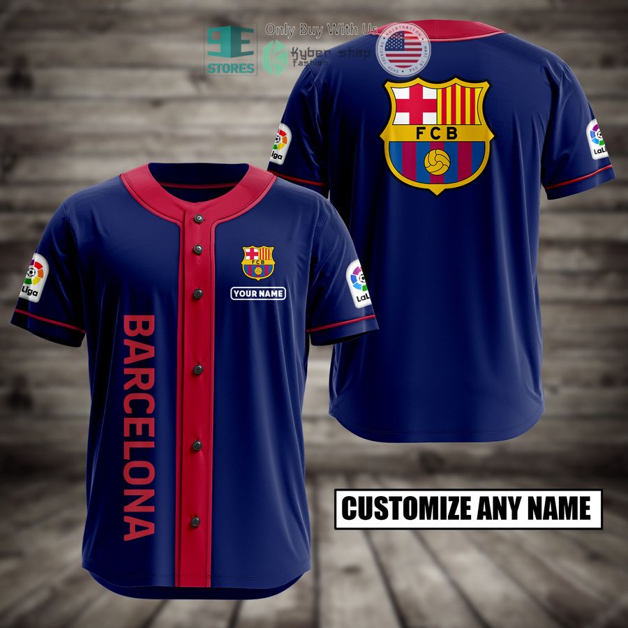 BEST Barcelona Custom Name Baseball Jersey Unisex T-shirt, Sweatshirt, Hoodie, Long Sleeve Tee - T-Shirt, Sweatshirt, Hoodie