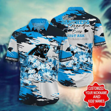 Personalized Best Panthers Grandpa Ever Just Ask Hawaiian Shirt Unisex T-shirt, Sweatshirt, Hoodie, Long Sleeve Tee - T-Shirt, Sweatshirt, Hoodie