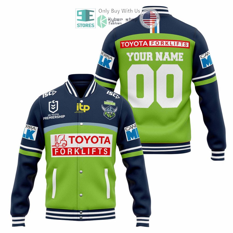 BEST Personalized Canberra Raiders Toyota Forklifts Baseball Jacket Unisex T-shirt, Sweatshirt, Hoodie, Long Sleeve Tee - T-Shirt, Sweatshirt, Hoodie