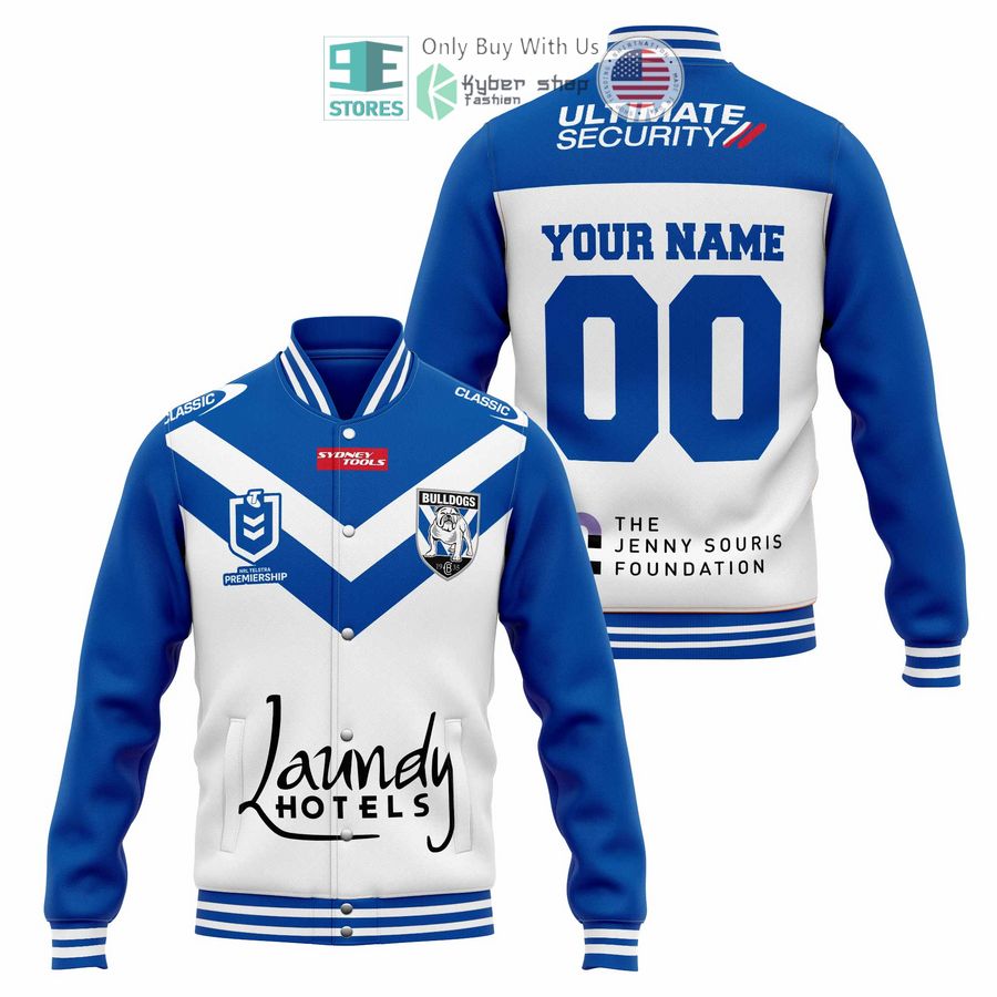BEST Personalized Canterbury Bankstown Bulldogs Laundy Hotels Baseball Jacket Unisex T-shirt, Sweatshirt, Hoodie, Long Sleeve Tee - T-Shirt, Sweatshirt, Hoodie
