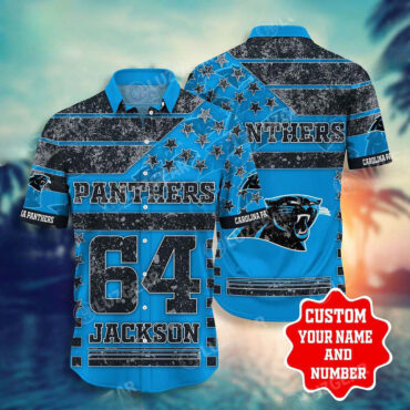 Personalized Carolina Panthers Custom Name And Number Aloha Shirt Unisex T-shirt, Sweatshirt, Hoodie, Long Sleeve Tee - T-Shirt, Sweatshirt, Hoodie