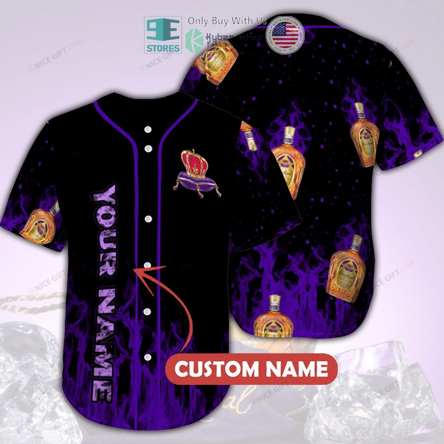 BEST Personalized Crown Royal black purple Custom Baseball Jersey Unisex T-shirt, Sweatshirt, Hoodie, Long Sleeve Tee - T-Shirt, Sweatshirt, Hoodie
