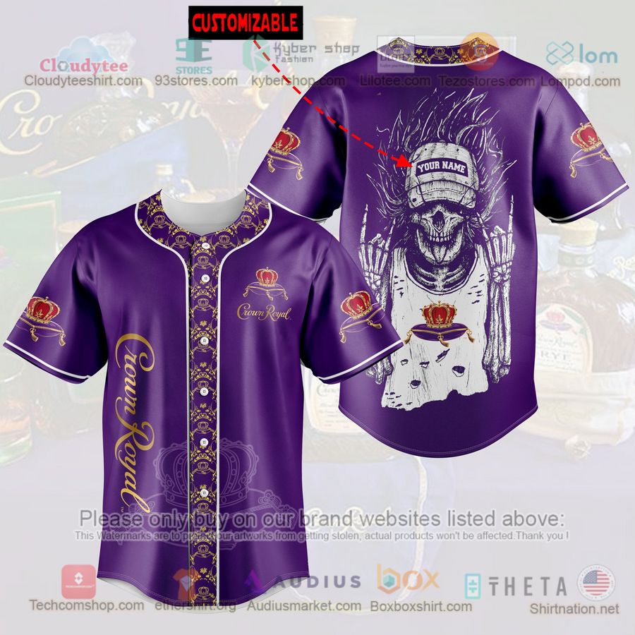 HOT Crown Royal hip hop skull Custom Name Baseball Jersey Shirt Unisex T-shirt, Sweatshirt, Hoodie, Long Sleeve Tee - T-Shirt, Sweatshirt, Hoodie