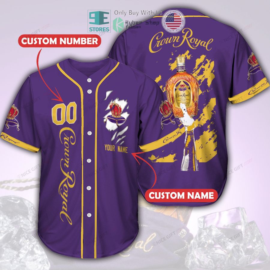 BEST Personalized Crown Royal logo Custom Baseball Jersey Unisex T-shirt, Sweatshirt, Hoodie, Long Sleeve Tee - T-Shirt, Sweatshirt, Hoodie