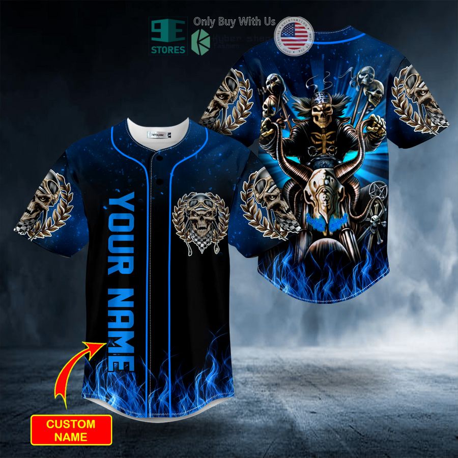 BEST Personalized Dark Blue The Hunt Ghost Skull Custom Baseball Shirt Unisex T-shirt, Sweatshirt, Hoodie, Long Sleeve Tee - T-Shirt, Sweatshirt, Hoodie