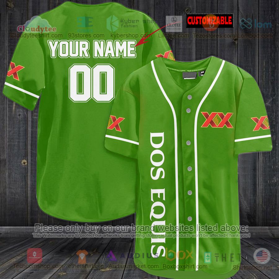 HOT Dos Equis Custom Name Baseball Jersey Shirt Unisex T-shirt, Sweatshirt, Hoodie, Long Sleeve Tee - T-Shirt, Sweatshirt, Hoodie