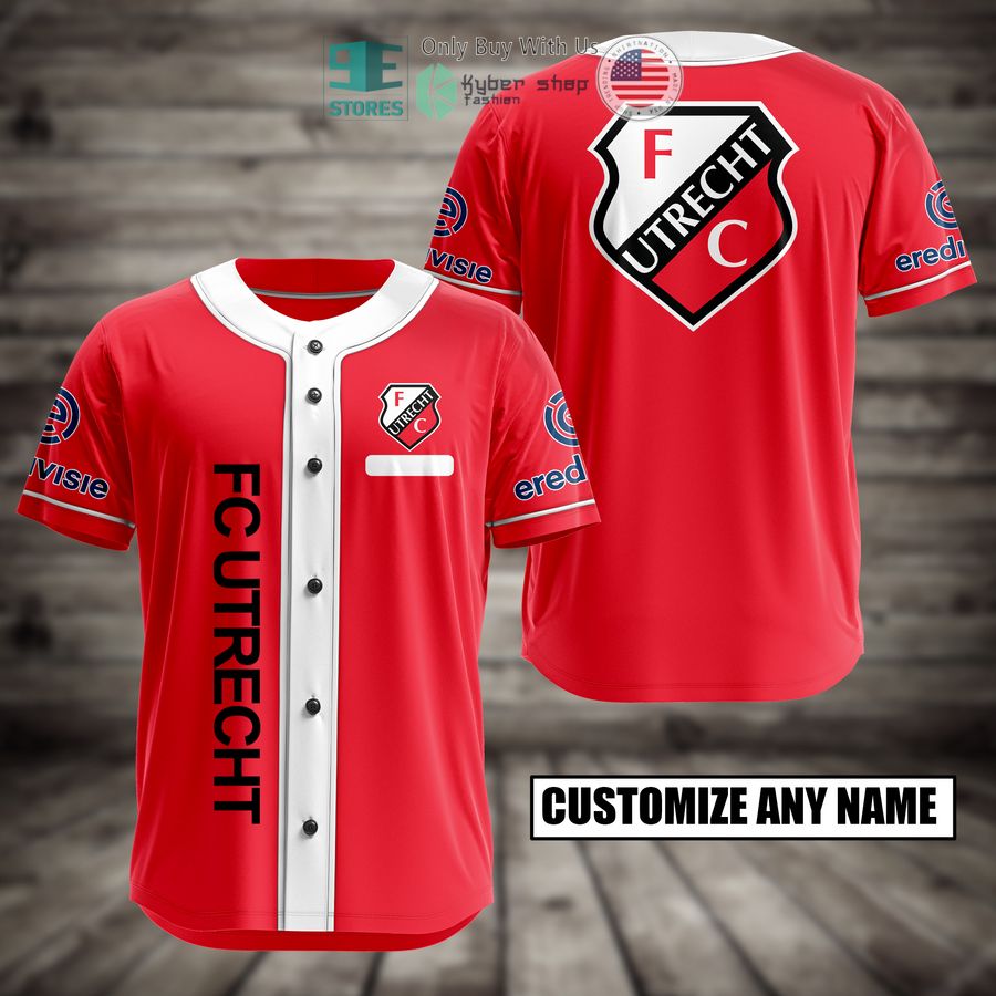 BEST FC Utrecht Custom Name Baseball Jersey Unisex T-shirt, Sweatshirt, Hoodie, Long Sleeve Tee - T-Shirt, Sweatshirt, Hoodie
