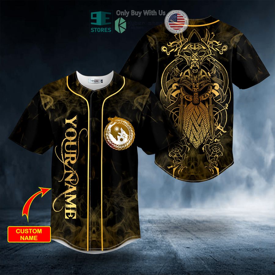 BEST Personalized Gold Yinyang Wolf Odin King Viking Tattoo Custom Baseball Shirt Unisex T-shirt, Sweatshirt, Hoodie, Long Sleeve Tee - T-Shirt, Sweatshirt, Hoodie