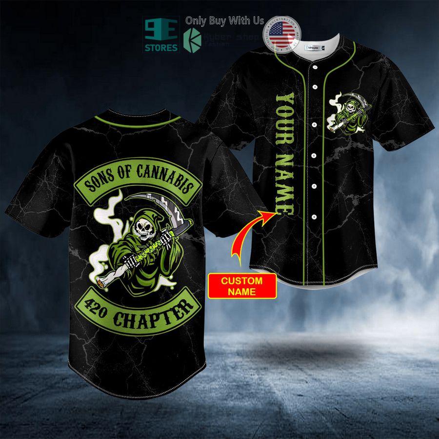BEST Personalized Green Son of Anarchy Grim Reaper Custom Baseball Shirt Unisex T-shirt, Sweatshirt, Hoodie, Long Sleeve Tee - T-Shirt, Sweatshirt, Hoodie