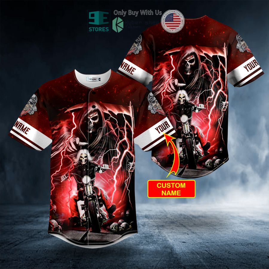 BEST Personalized Grim Reaper The Hunt Ghost Rider Skull Custom Baseball Jersey Unisex T-shirt, Sweatshirt, Hoodie, Long Sleeve Tee - T-Shirt, Sweatshirt, Hoodie