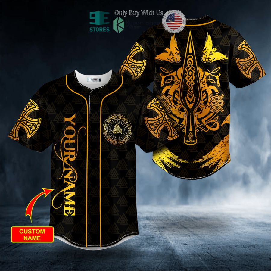 BEST Personalized Gungnir Spear Of Odin Ravens Viking Tattoo Custom Baseball Jersey Unisex T-shirt, Sweatshirt, Hoodie, Long Sleeve Tee - T-Shirt, Sweatshirt, Hoodie