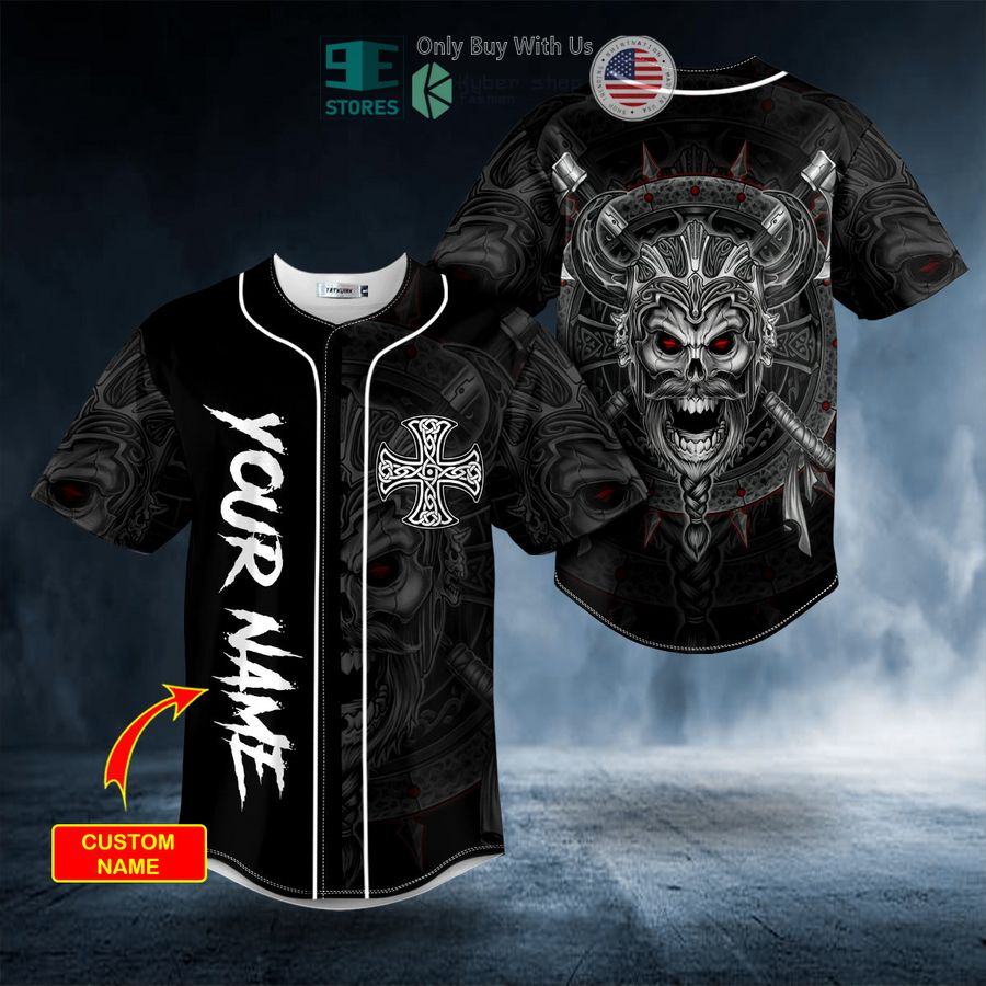 BEST Personalized Immortal Warrior Viking White Tattoo Custom Baseball Jersey Unisex T-shirt, Sweatshirt, Hoodie, Long Sleeve Tee - T-Shirt, Sweatshirt, Hoodie