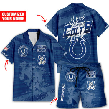 Personalized Indianapolis Colts Cosmic Wave Hawaiian Shirt Unisex T-shirt, Sweatshirt, Hoodie, Long Sleeve Tee - T-Shirt, Sweatshirt, Hoodie