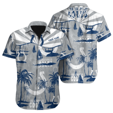 Personalized Indianapolis Colts Midnight Tropics Hawaiian Shirt Unisex T-shirt, Sweatshirt, Hoodie, Long Sleeve Tee - T-Shirt, Sweatshirt, Hoodie