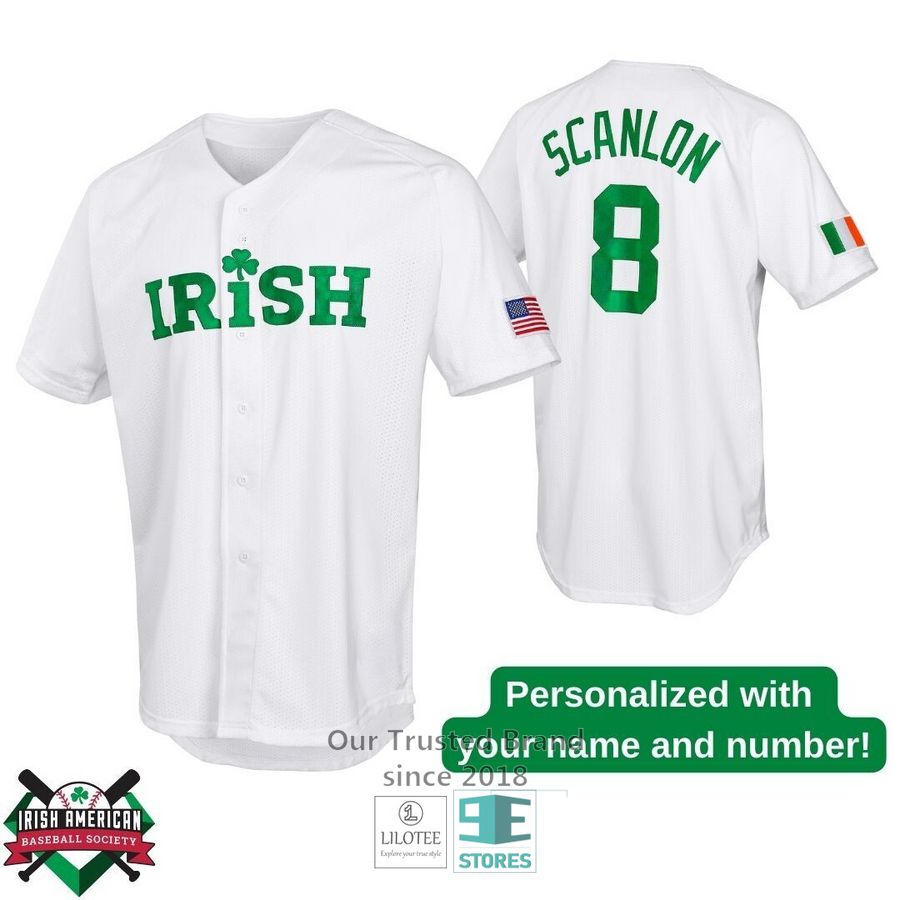Personalized Irish Clover US Flag White Baseball Jersey Unisex T-shirt, Sweatshirt, Hoodie, Long Sleeve Tee - T-Shirt, Sweatshirt, Hoodie
