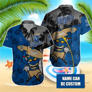 Personalized Kansas City Royals Tiki Surf Hawaiian Shirt Unisex T-shirt, Sweatshirt, Hoodie, Long Sleeve Tee - T-Shirt, Sweatshirt, Hoodie