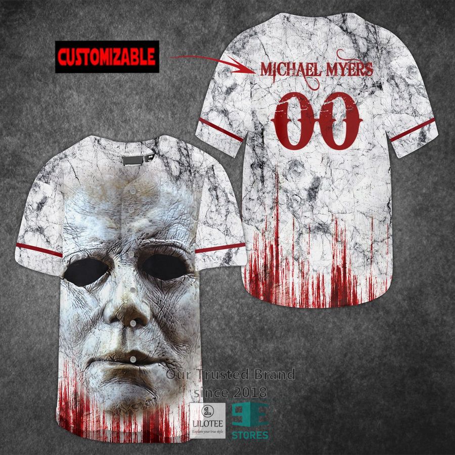 Personalized Michael Myers 3d face Blood Horror Movie Baseball Jersey Unisex T-shirt, Sweatshirt, Hoodie, Long Sleeve Tee - T-Shirt, Sweatshirt, Hoodie